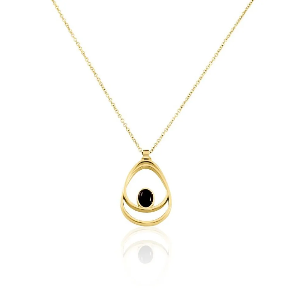 Marc Orian Colliers Fantaisie|Colliers > Collier Sautoir Acier Doré Ruben Agate
