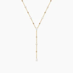 Collier Scintillante Plaqué Or Jaune Oxyde De Zirconium