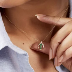Marc Orian Colliers|Colliers Avec Pierres > Collier Shahara Or Jaune Emeraude