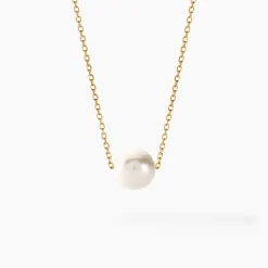 Collier Sissy Or Jaune Perle De Culture