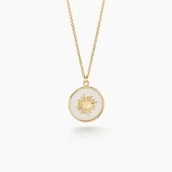 Marc Orian Colliers|Colliers Avec Pierres > Collier Soleil Eternel Or Jaune Nacre