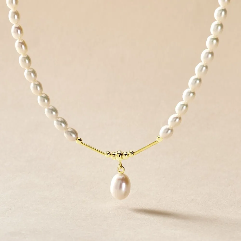 Marc Orian Parures De Mariage|Colliers > Collier Stella-rose Or Jaune Perle De Culture