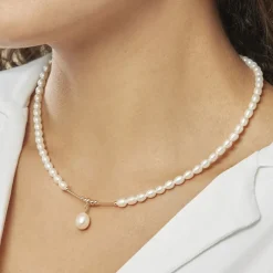 Marc Orian Parures De Mariage|Colliers > Collier Stella-rose Or Jaune Perle De Culture
