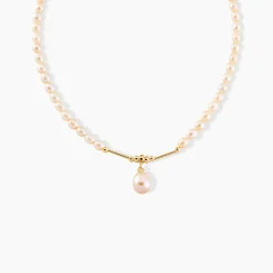 Marc Orian Parures De Mariage|Colliers > Collier Stella-Rose Or Jaune Perle De Culture or jaune perle rose