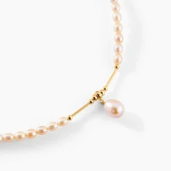 Marc Orian Parures De Mariage|Colliers > Collier Stella-Rose Or Jaune Perle De Culture or jaune perle rose