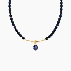 Marc Orian Parures De Mariage|Colliers > Collier Stella-Rose Or Jaune Perle De Culture or jaune perle noir