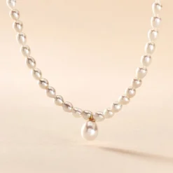 Collier Stella-rose Or Jaune Perle De Culture