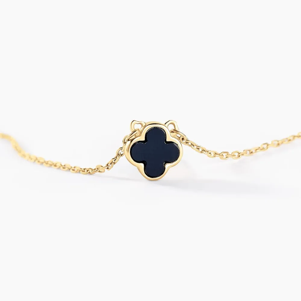 Marc Orian Colliers|Colliers Avec Pierres > Collier Stellya Or Jaune Onyx or jaune onyx noir