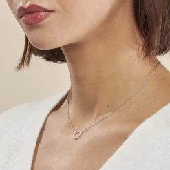 Marc Orian Colliers|Colliers Avec Pierres > Collier Stip Or Blanc Oxyde De Zirconium