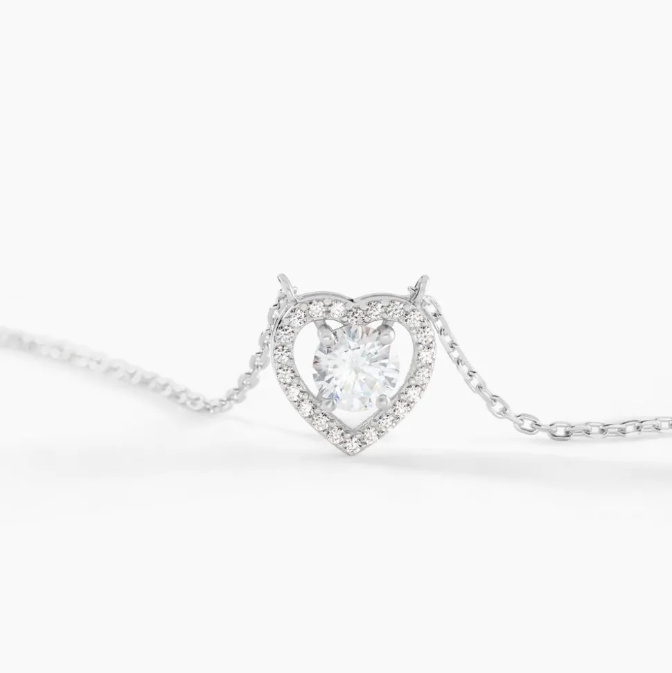 Collier Suzon Argent Blanc Oxyde De Zirconium