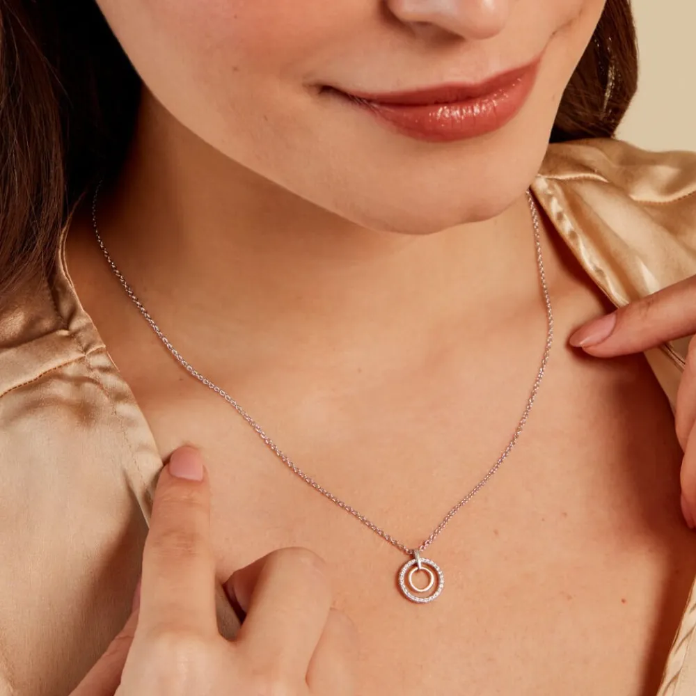 Marc Orian Colliers|Colliers Avec Pierres > Collier Swane Or Jaune Argent Blanc Oxyde De Zirconium