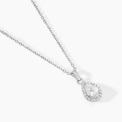 Collier Sylla Argent Blanc Oxyde De Zirconium