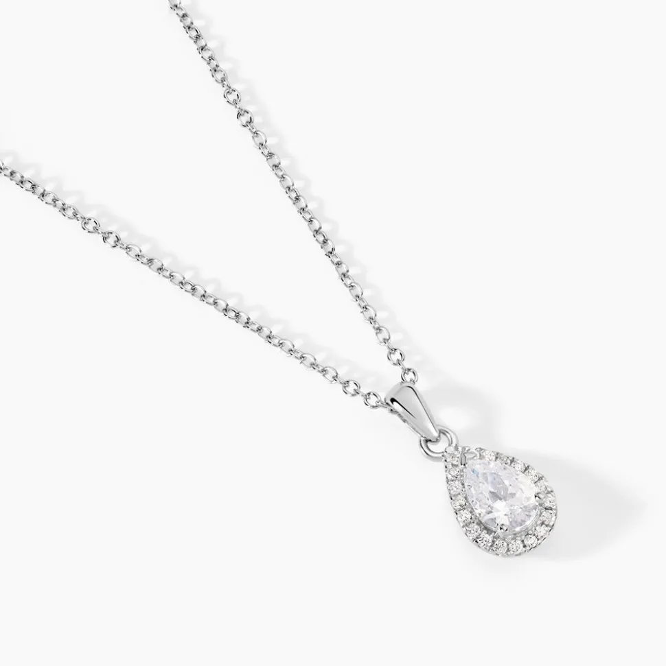 Collier Sylla Argent Blanc Oxyde De Zirconium