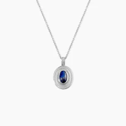 Collier Takara Argent Blanc Lapis Lazuli