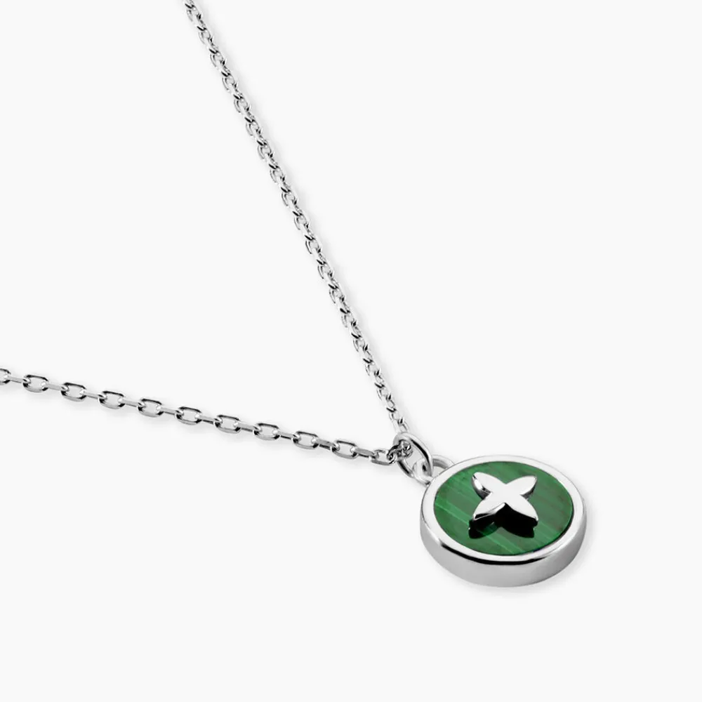 Marc Orian Colliers Fantaisie|Colliers > Collier Talismania Argent Blanc Malachite