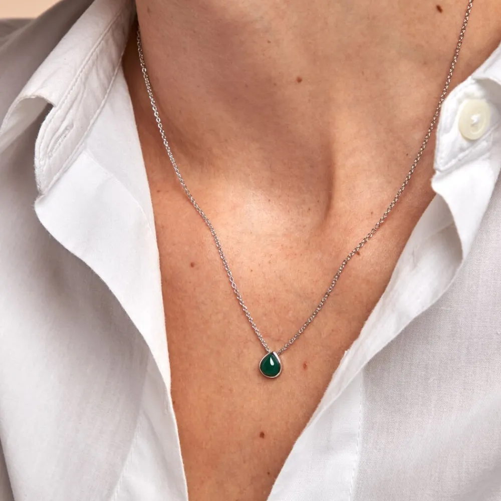 Marc Orian Colliers Fantaisie|Colliers > Collier Tao Argent Blanc Onyx argent blanc onyx vert