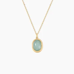 Collier Veina Plaqué Or Jaune Aventurine