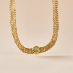 Marc Orian Colliers Fantaisie|Colliers > Collier Veria Acier Jaune Aventurine