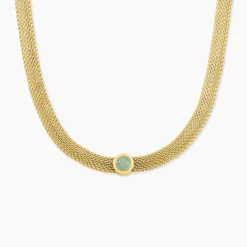 Marc Orian Colliers Fantaisie|Colliers > Collier Veria Acier Jaune Aventurine