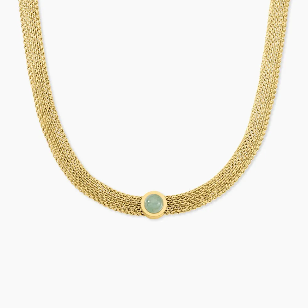 Marc Orian Colliers Fantaisie|Colliers > Collier Veria Acier Jaune Aventurine