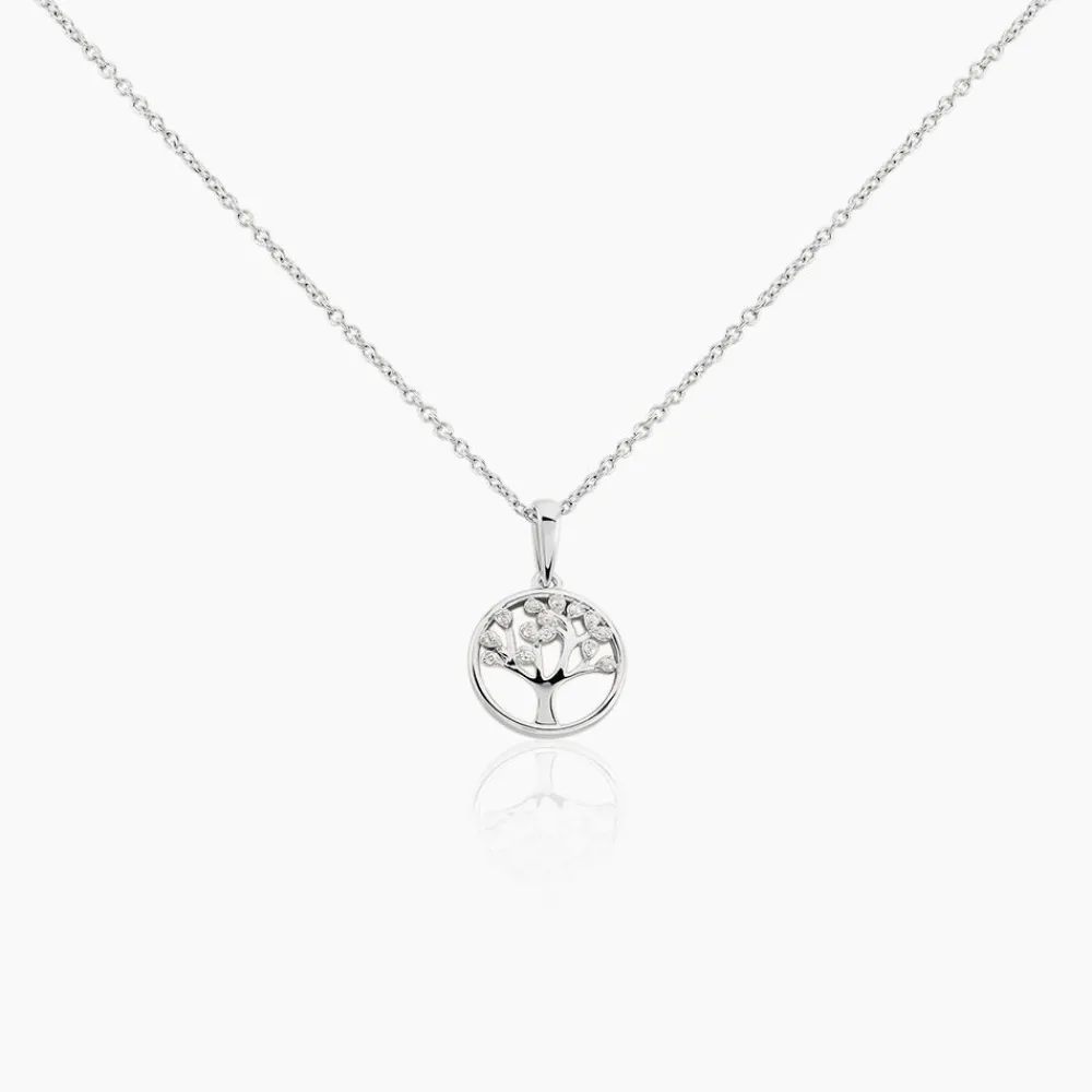 Marc Orian Colliers Fantaisie|Colliers Arbre De Vie > Collier Veva Argent Blanc Oxyde De Zirconium