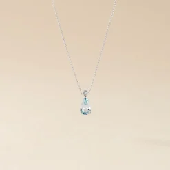 Marc Orian Colliers|Colliers Avec Pierres > Collier Yrene Or Blanc Topaze or blanc topaze bleu london
