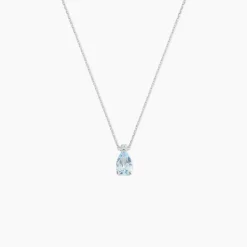 Marc Orian Colliers|Colliers Avec Pierres > Collier Yrene Or Blanc Topaze or blanc topaze bleu london