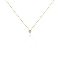 Collier Zihna Plaqué Or Jaune Pierre De Synthèse Oxyde