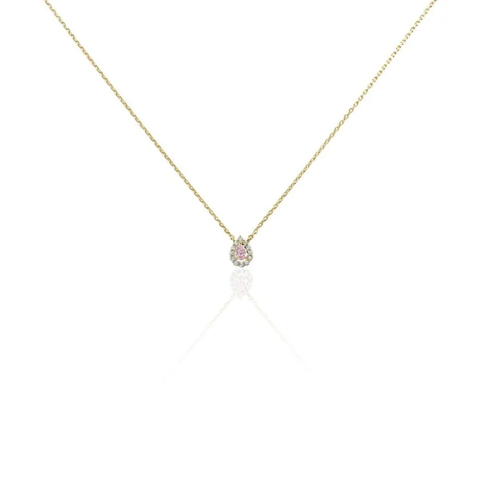 Collier Zihna Plaqué Or Jaune Pierre De Synthèse Oxyde
