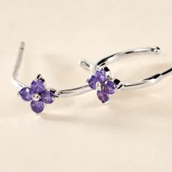 Marc Orian Créoles Argent|Bijoux Zirconium > Creoles Argent Blanc Blossom Bash Oxyde De Zirconium argent blanc oxyde