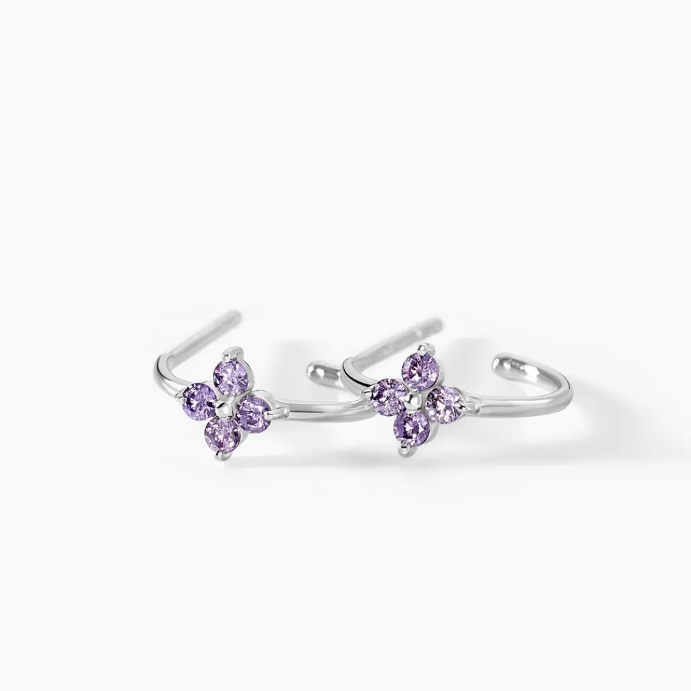Marc Orian Créoles Argent|Bijoux Zirconium > Creoles Argent Blanc Blossom Bash Oxyde De Zirconium argent blanc oxyde