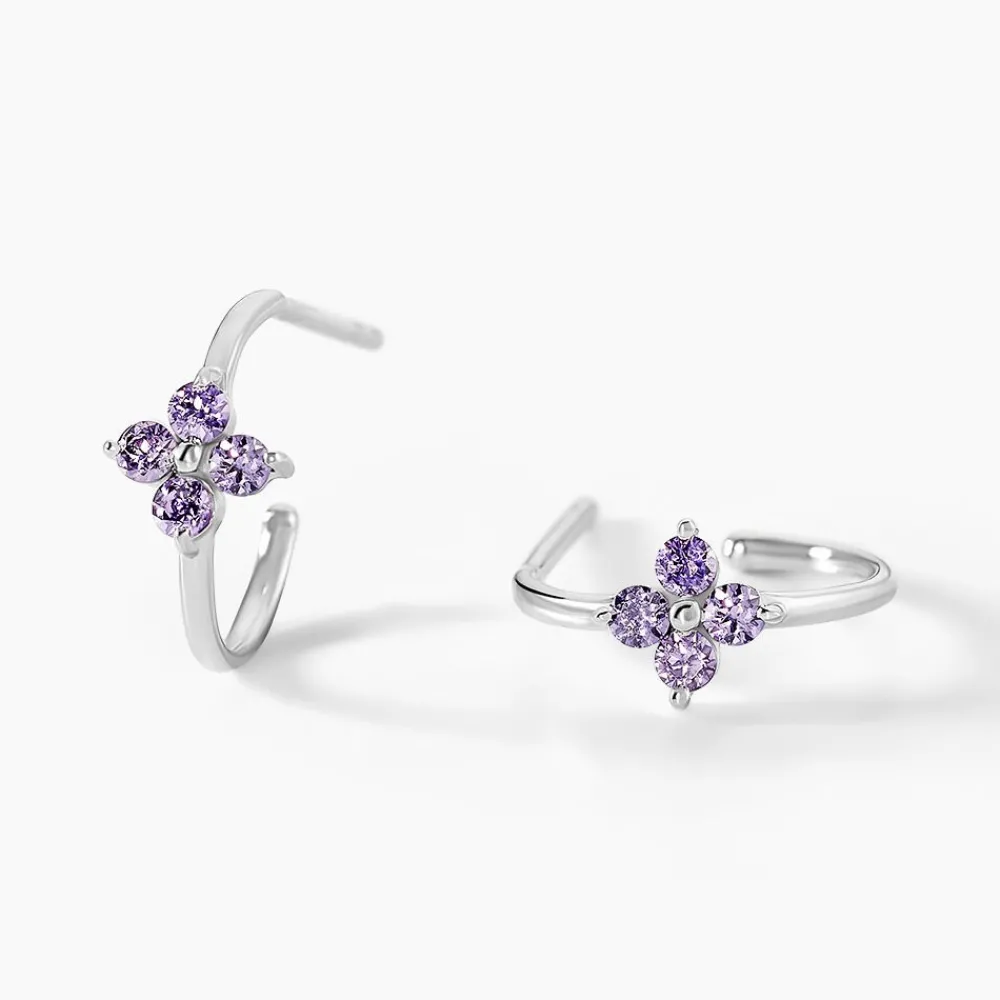 Marc Orian Créoles Argent|Bijoux Zirconium > Creoles Argent Blanc Blossom Bash Oxyde De Zirconium argent blanc oxyde