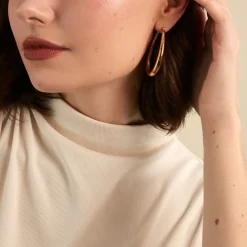 Marc Orian Créoles|Créoles Femme > Creoles Cherish Acier Jaune