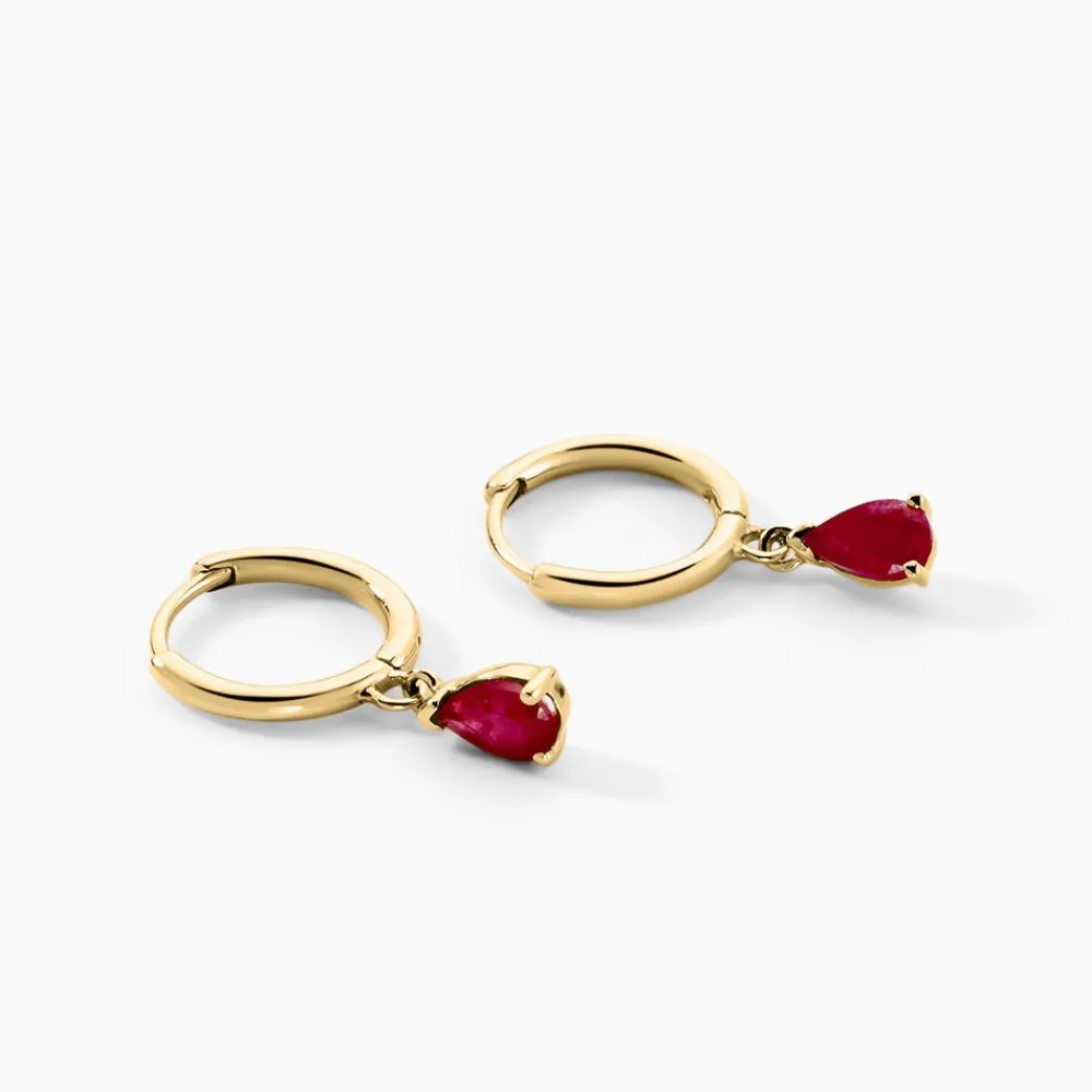 Marc Orian Anniversaire De Mariage|Créoles > Creoles Pluie D'Eclat or jaune rubis