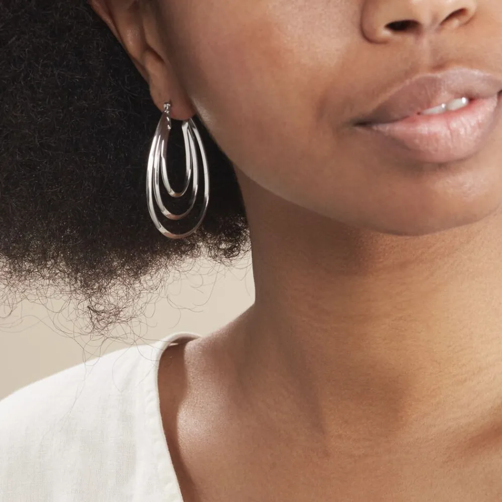 Marc Orian Créoles|Créoles Femme > Créoles Aglae Acier Blanc