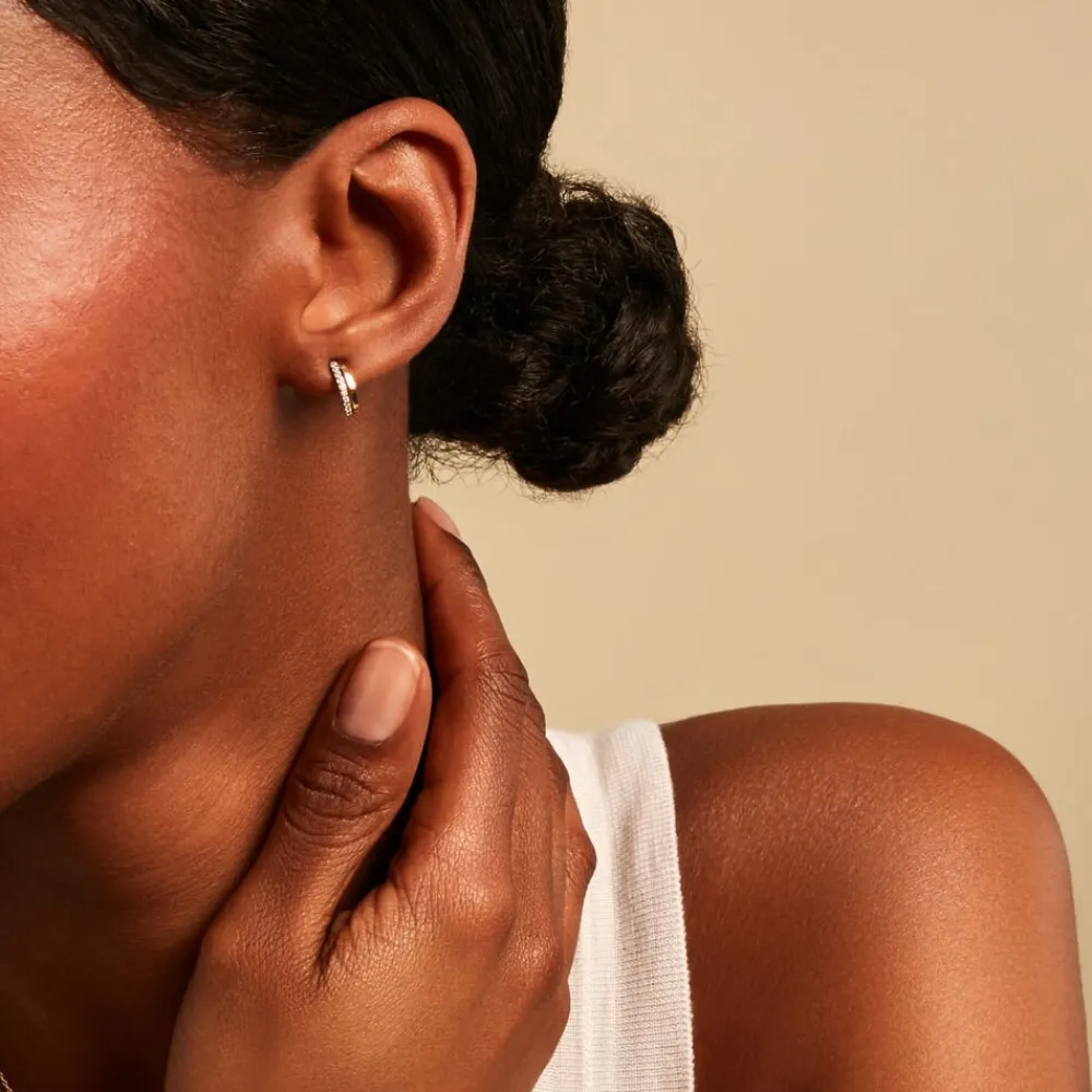 Marc Orian Bijoux Zirconium|Créoles > Créoles Aislin Or Jaune Oxyde De Zirconium