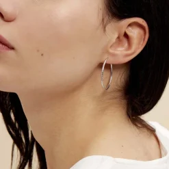 Créoles Argent Blanc Agathe