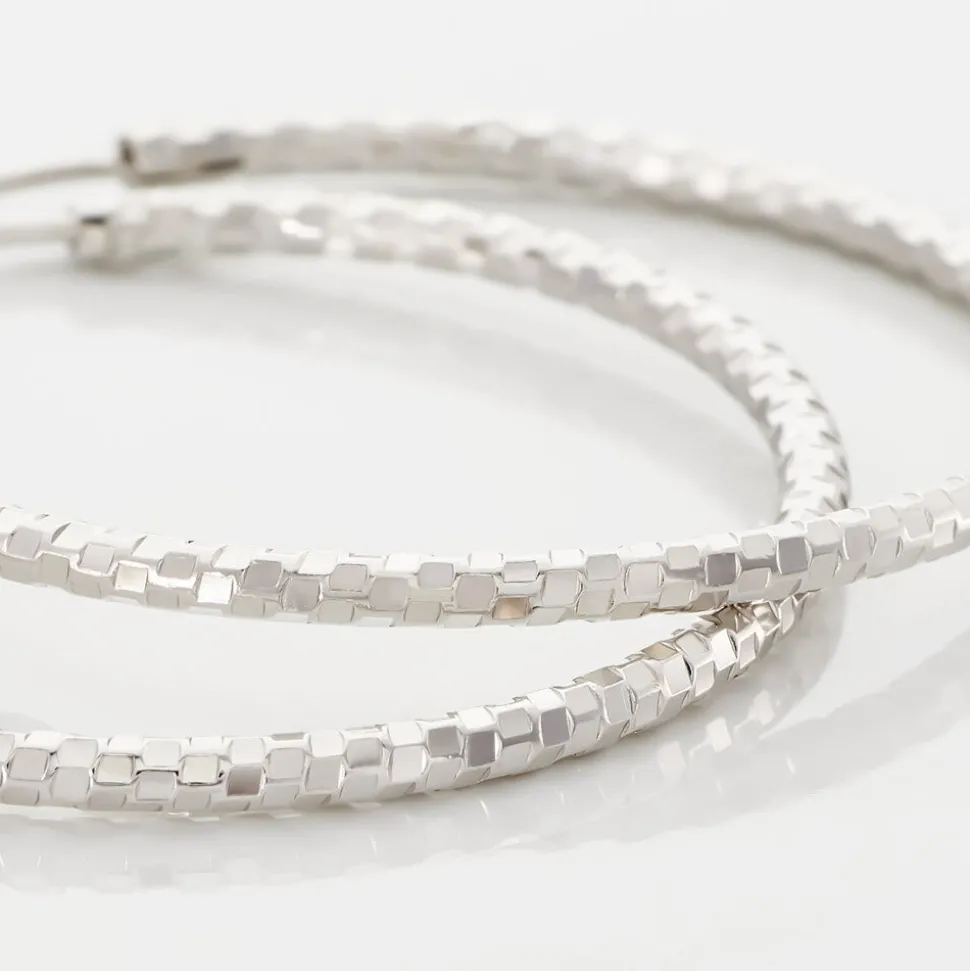 Créoles Argent Blanc Agathe