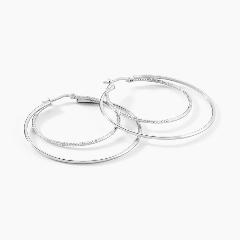 Marc Orian Créoles Argent|Créoles > Créoles Argent Blanc Marjorie