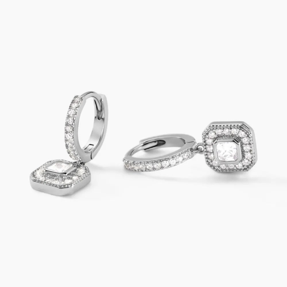 Marc Orian Créoles Argent|Créoles > Créoles Baroque Party Argent Blanc Oxyde De Zirconium
