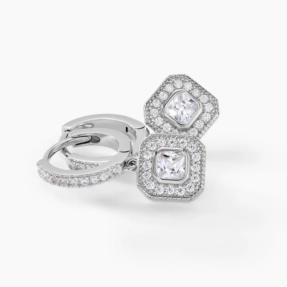 Marc Orian Créoles Argent|Créoles > Créoles Baroque Party Argent Blanc Oxyde De Zirconium