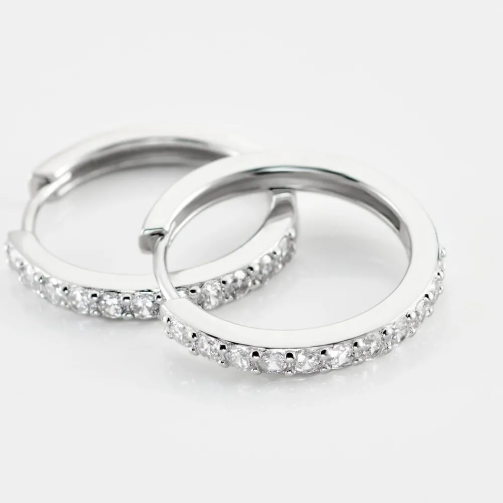 Marc Orian Créoles Argent|Créoles > Créoles Classique Argent Blanc Jussi Oxyde De Zirconium