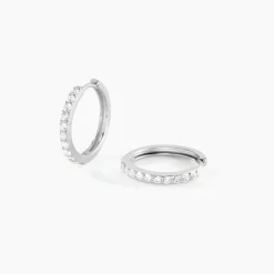 Marc Orian Créoles Argent|Créoles > Créoles Classique Argent Blanc Jussi Oxyde De Zirconium