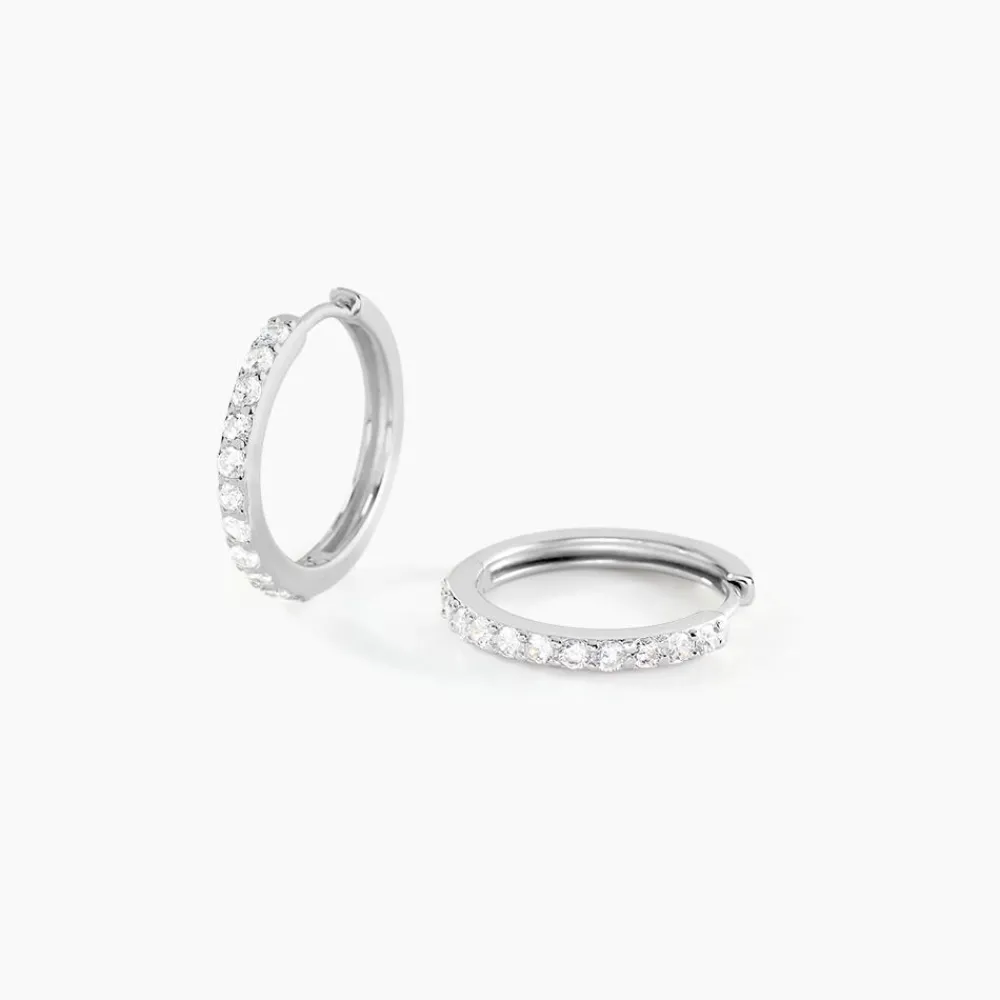 Marc Orian Créoles Argent|Créoles > Créoles Classique Argent Blanc Jussi Oxyde De Zirconium