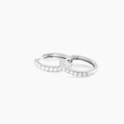 Marc Orian Créoles Argent|Créoles > Créoles Classique Argent Blanc Jussi Oxyde De Zirconium