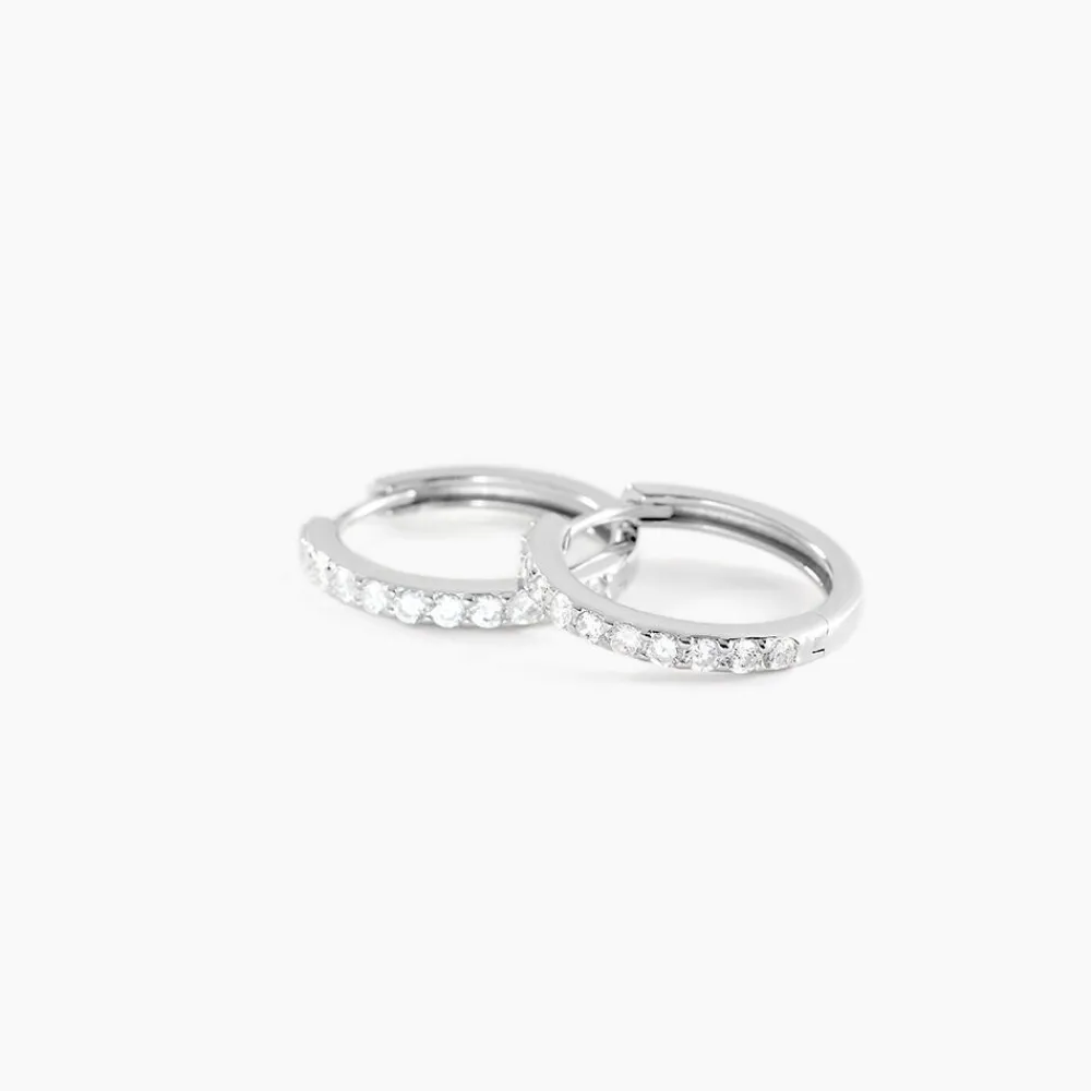 Marc Orian Créoles Argent|Créoles > Créoles Classique Argent Blanc Jussi Oxyde De Zirconium