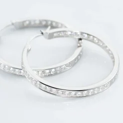 Marc Orian Créoles Argent|Bijoux Zirconium > Créoles Classique Argent Blanc Django Oxyde De Zirconium