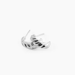 Créoles Croissant Argent Blanc