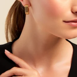 Créoles Dafnie Acier Jaune