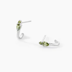 Marc Orian Créoles Argent|Bijoux Zirconium > Créoles Desert Argent Blanc Oxyde De Zirconium argent blanc oxyde vert